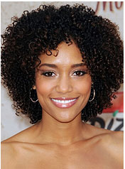 Dainty Short Curly Sepia Afr...
