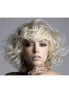 2015 New Short Wavy Gray Indian Remy Hair Wigs