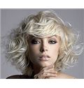 2015 New Short Wavy Gray Indian Remy Hair Wigs