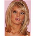 Ancient Medium Straight Blonde Indian Remy Hair Party Wigs
