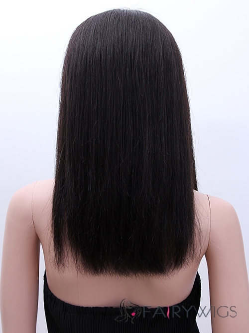 Fabulous Medium Straight Brown Full Lace 100% Indian Remy Hair Party Wigs for Black Women