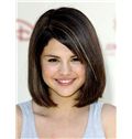 Lustrous Short Straight Sepia Remy Capless Party Wigs