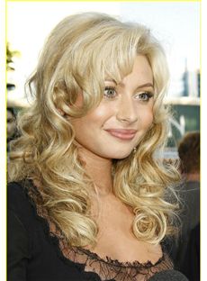 Cute Medium Wigs Medium Lace Front Wavy Blonde Remy Party Wigs