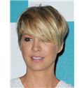 New Fashion Cheap Full Lace Short Straight Blonde 100% Indian Remy Hair Wigs