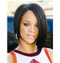 Best Full Lace Short Straight Black 100% Indian African American Wigs for Women 