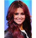 Delicate Cheap Lace Front Long Wavy Red Real Human Hair Wigs