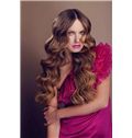 100% Human Hair Sepia Long Wavy Full Lace Wigs approx.20 Inch (50.80 cm)