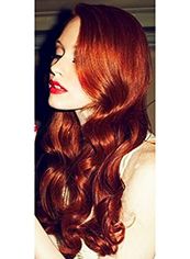 Virgin Brazilian Hair Red Long Wavy Lace Front Wigs