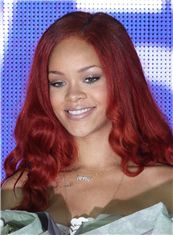 Long Red Lace Front African American Wigs for Women 
