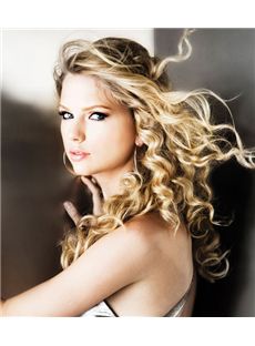 Real Hair Long Blonde Lace Front Celebrity Hairstyle