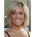 Wavy Wigs Real Hair Short Brown Capless Celebrity Hairstyle