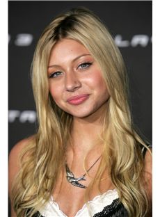 Classic Long Blonde Lace Front Celebrity Hairstyle