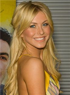 Fabulous Long Blonde Lace Front Celebrity Hairstyle