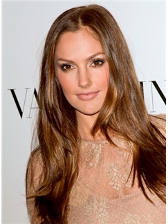 Lastest Trend Long Brown Full Lace Celebrity Hairstyle 100% Human Hair