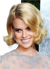 Inexpensive Short Blonde Full Lace Celebrity Hairstyle