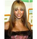 Chic Cheap Virgin Brazilian Hair Brown Long Beyonce Knowles' Wigs
