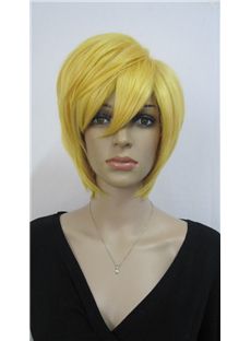 Outstanding Capless Short Synthetic Hair Brown Straight Cheap Costume Wigs
