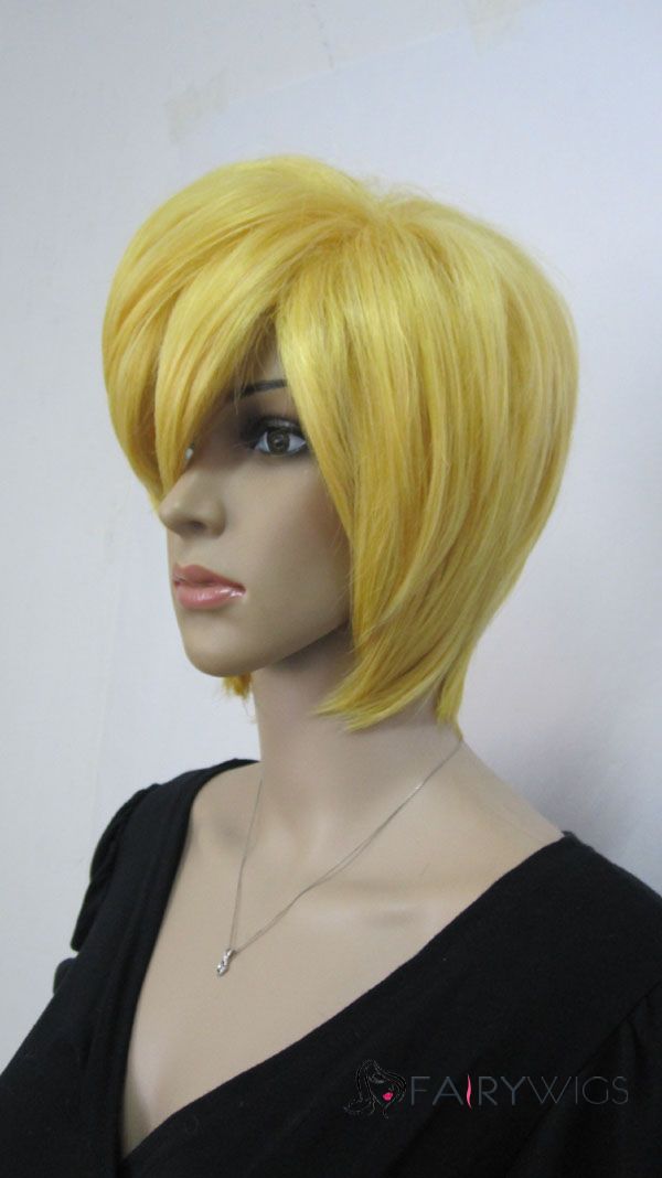 Outstanding Capless Short Synthetic Hair Brown Straight Cheap Costume Wigs