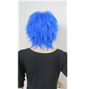 Gracefull Capless Short Synthetic Hair Blue Straight Cheap Costume Wigs