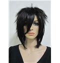 Ancient Capless Short Synthetic Hair Black Straight Cheap Costume Wigs