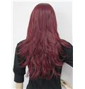 Hot Capless Long Synthetic Hair Red Wavy Cheap Costume Wigs