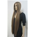 Fashion Capless Long Synthetic Hair Brown Straight Cheap Costume Wigs