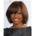 Glitter Short Straight Brown African American Wigs for Women