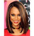 Online Medium Straight Brown African American Full Lace Wigs for Women