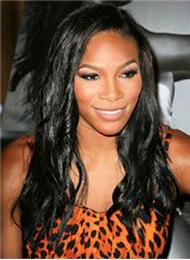 Mysterious Long Wavy Black African American Lace Front Wigs for Women