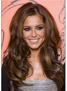Grand Long Wavy Brown African American Full Lace Wigs for Women