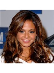 Stunning Long Wavy Brown African American Lace Front Wigs for Women