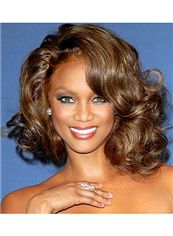 Short Wavy Brown African American Full Lace Wigs for Women