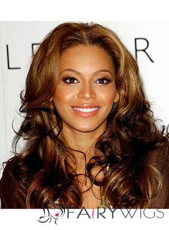 Long Brown Wavy African American Full Lace Wigs for Women