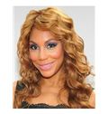 Indian Hair Medium Wavy Blonde African American Lace Front Wigs for Women