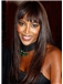 Graceful Straight Long Sepia African American Wigs
