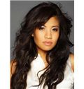 Marvelous Capless Long Wavy Sepia Remy Hair Wig