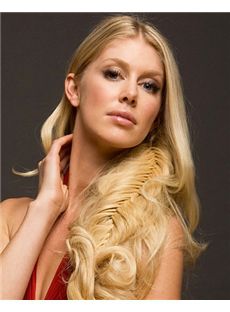 Natural Full Lace Long Wavy Blonde Remy Hair Wig