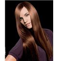 Exquisite Full Lace Long Brown Straight Remy Hair Wig