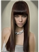 Attractive Long Straight Brown Human Hair Wigs 20 Inch