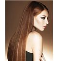 Exquisite Full Lace Long Straight Brown Remy Hair Wig