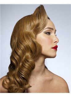 Classic Full Lace Medium Wavy Blonde Remy Hair Wig