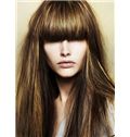 Wholesale Long Straight Brown Human Hair Wigs 20 Inch