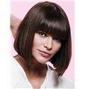 Top-rated Short Straight Sepia Remy Hair Wigs 12 Inch