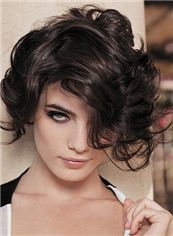 Wavy Black Brazil Full Lace Short Indian Remy Hair Wig
