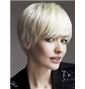 Lace Front Short Straight Concise Blonde Top Quality High Heated Fiber Hair Wig
