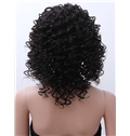 100% Human Hair Brown Medium Curly Full Lace 14 Inch Wigs