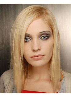 Exquisite Full Lace Medium Straight Blonde Indian Remy Hair Wig