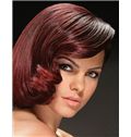 Amazing Full Lace Short Wavy Red Indian Remy Hair Wig