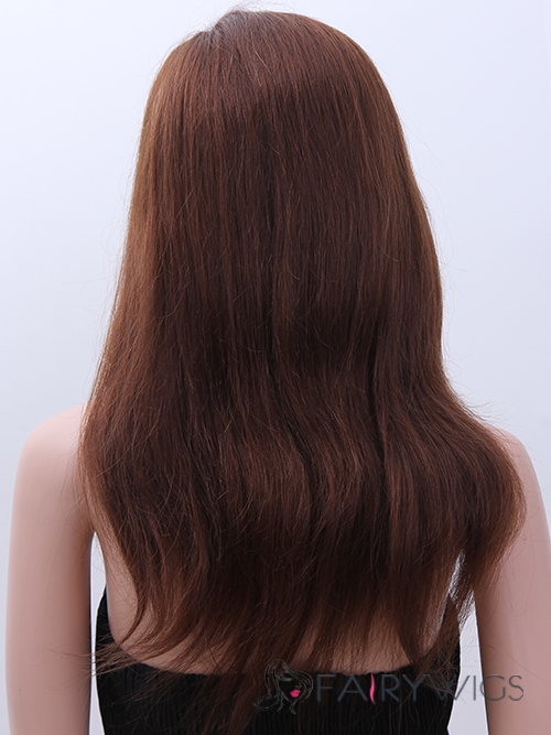 Cheap Full Lace Long Straight Brown Top Human Hair Wig