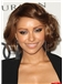 Cheap Colored Lace Front Short Wavy Brown Indian Remy Wigs for Black Women